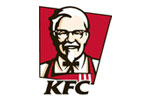 A picture of kfc logo with the word " kfc " underneath it.